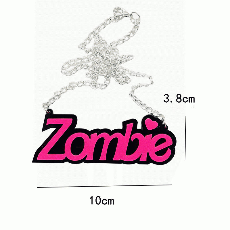 Wholesale  dark black letter necklace